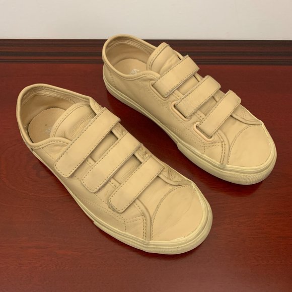 Velcro Strap Sneaker Beige Womens 